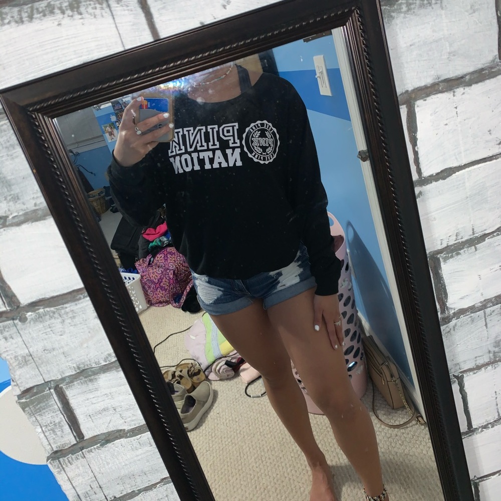 off the shoulder sweatshirt